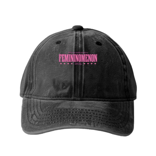 Discover Femininomenon 2024 Washed Denim Baseball Caps, Madam President Washed Denim Baseball Caps, Kamala Washed Denim Baseball Caps, chappel roan