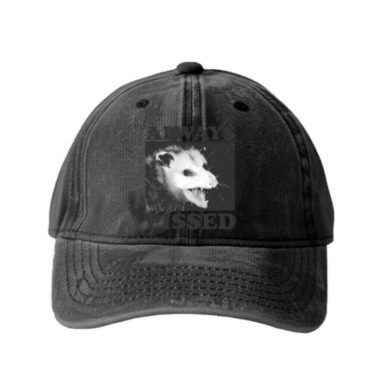 Discover Always Pissed Funny Opossum Eat Trash Be Free Washed Denim Baseball Caps