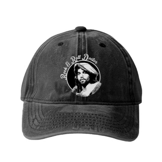 Discover Shop Inspired by Little Feat Washed Denim Baseball Caps - Rock _amp_ Roll Doctor Lowell George Old Skool Hooligans Original Unisex S-5XL and Lady Fit Sizes Available Scott  Charlene Washed Denim Baseball Caps