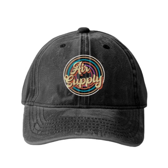 Discover vintage circle line color Air Supply Washed Denim Baseball Caps