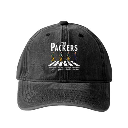 Discover The Packers Abbey Road Signature Washed Denim Baseball Caps