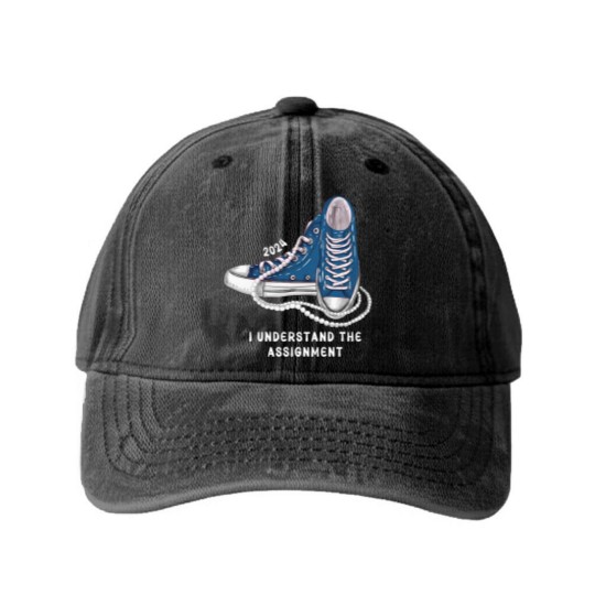 Discover I Understand The Assignment Vote Blue rally Washed Denim Baseball Caps, Kamala Harris Sneakers and Pearls