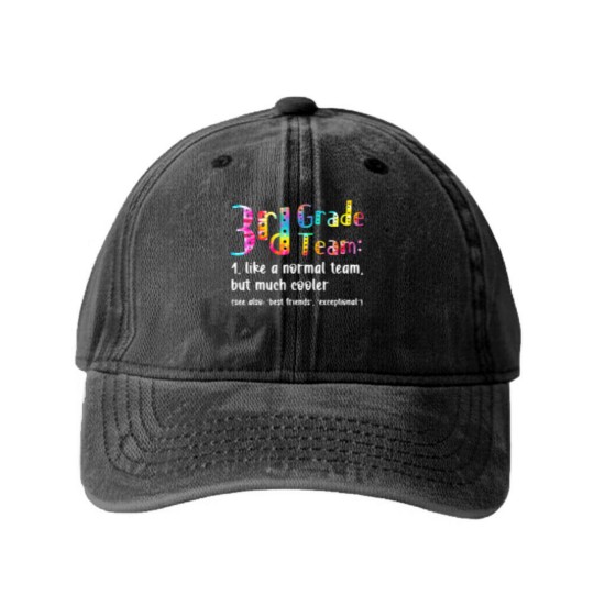 Discover 3Rd Grade Team  3Rd Grade Squad Teacher Gifts Washed Denim Baseball Caps