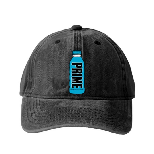 Discover KSI and Logan Paul Prime Hydration Drink blue raspberry Active Washed Denim Baseball Caps