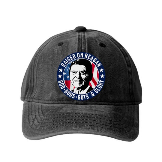 Discover Ronald Reagan Raised On Reagan Washed Denim Baseball Caps