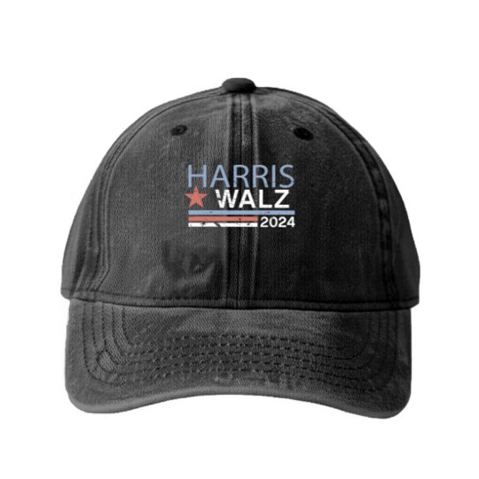 Discover Harris Walz Washed Denim Baseball Caps, Harris Walz 2024, Kamala Harris for President