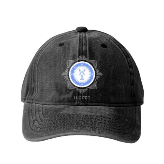 Discover Lucifer sigil seal Morning Star - Lucifer - Washed Denim Baseball Caps