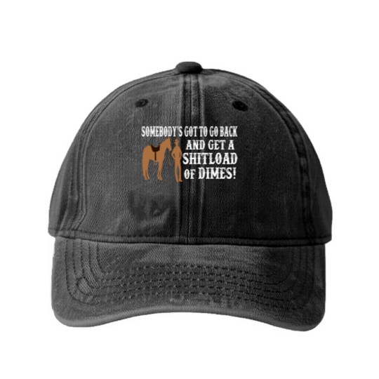 Discover Shitload Of Dimes - Blazing Saddles Quote Washed Denim Baseball Caps
