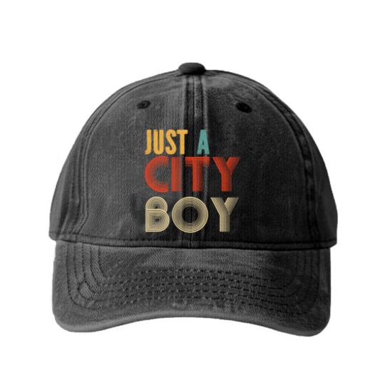 Discover retro just a city boy journey t Washed Denim Baseball Caps