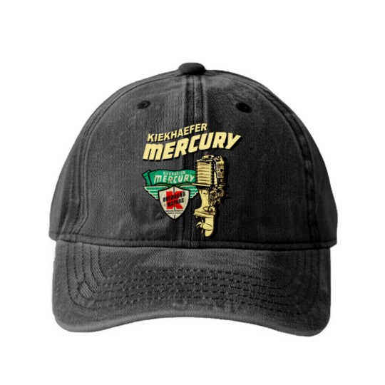 Discover Mercury vintage Outboard Motors - Mercury - Washed Denim Baseball Caps