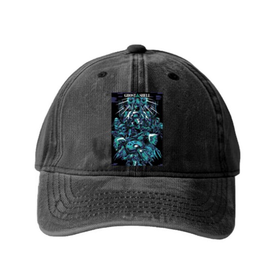 Discover Ghost In The Shell Washed Denim Baseball Caps