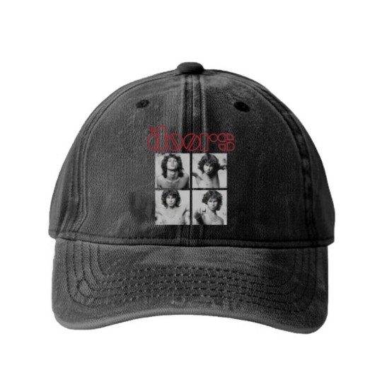 Discover The Doors: Jim Morrison Boxes Black Washed Denim Baseball Caps
