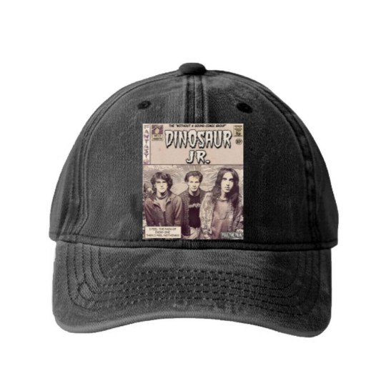 Discover Dinosaur Jr. Comic 90s Washed Denim Baseball Caps, Dinosaur Jr Washed Denim Baseball Caps Fan Gifts, Dinosaur Jr Vintage Washed Denim Baseball Caps