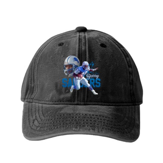 Discover Barry Sanders Washed Denim Baseball Caps
