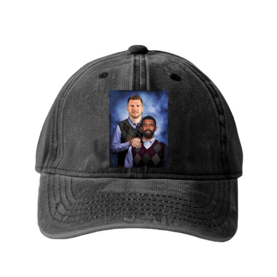 Discover Luka Doncic Kyrie Irvin Funny Washed Denim Baseball Caps, Luka Doncic Washed Denim Baseball Caps