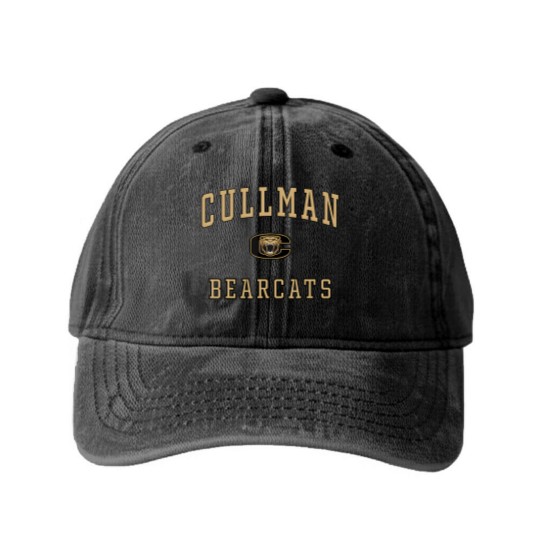 Discover cullman high school bearcats c1 Washed Denim Baseball Caps