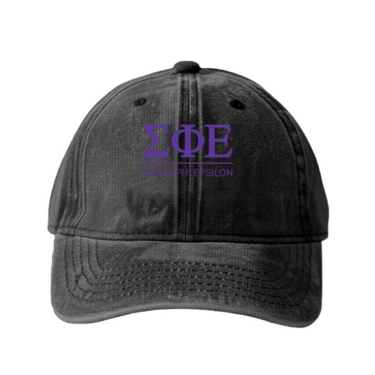 Discover Sigma Phi Epsilon | Badge Washed Denim Baseball Caps
