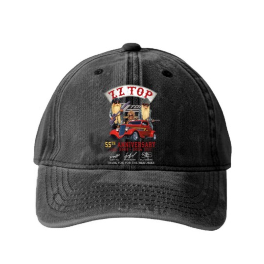 Discover ZZ Top 55th Anniversary Washed Denim Baseball Caps
