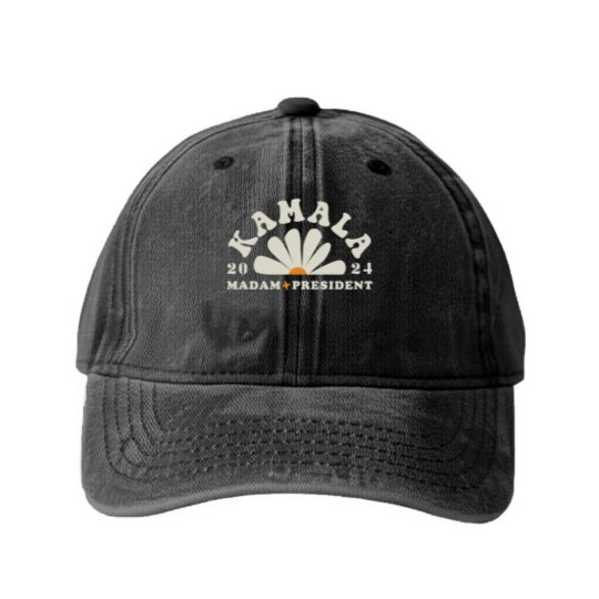 Discover Kamala Harris 2024 Madam President Washed Denim Baseball Caps Feminist Washed Denim Baseball Caps KAMALA Washed Denim Baseball Caps Vote Harris Cool