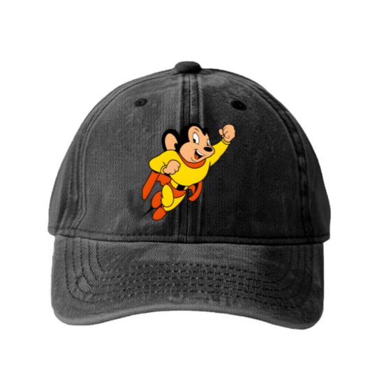 Discover Mighty Mouse - Cartoons - Mighty Mouse - Washed Denim Baseball Caps