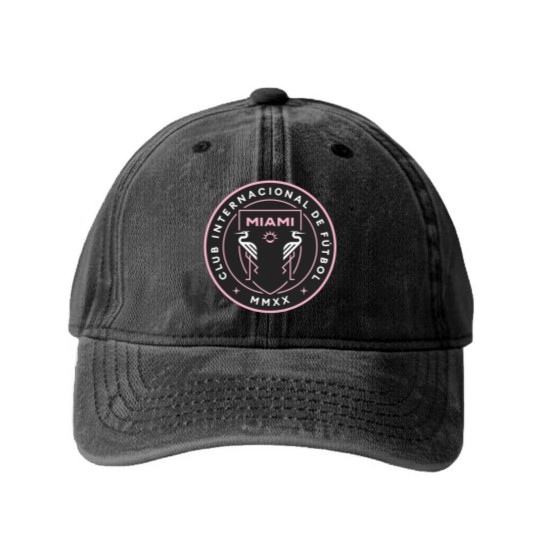 Discover inter miamii CF MLS Washed Denim Baseball Caps