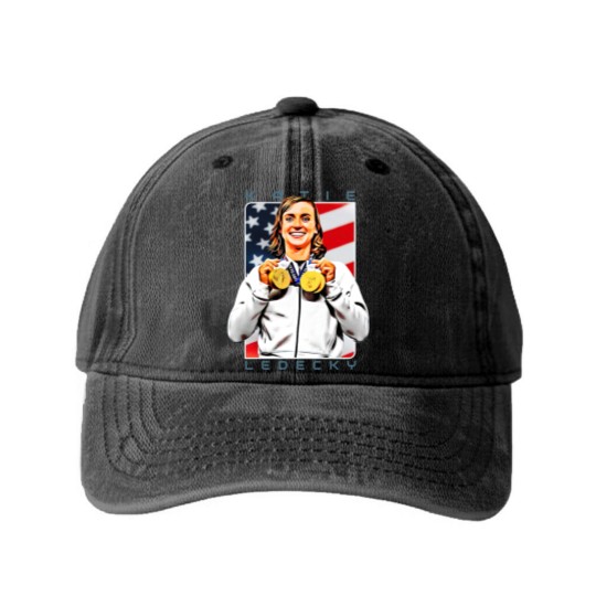 Discover Katie Ledecky The Hero - Athlete - Washed Denim Baseball Caps