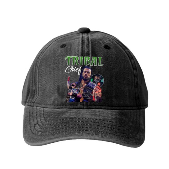 Discover Wrestling Entertainment Roman Reigns vintage Washed Denim Baseball Caps