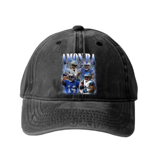 Discover Vintage Amon Ra St Brown Washed Denim Baseball Caps