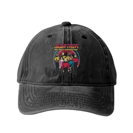 Discover Stars Trek The Next Generation Vintage Distressed Bridge Crew Washed Denim Baseball Caps