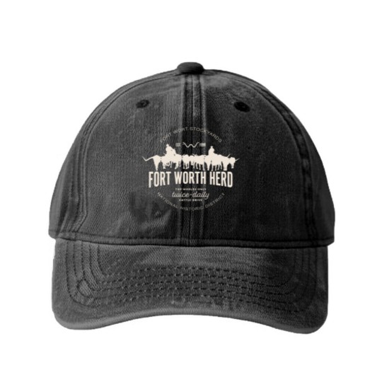 Discover fort worth texas stockyards and rodeo cowboy desig t Washed Denim Baseball Caps
