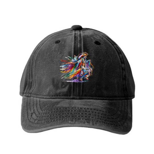 Discover Native American Grass Dancer Washed Denim Baseball Caps