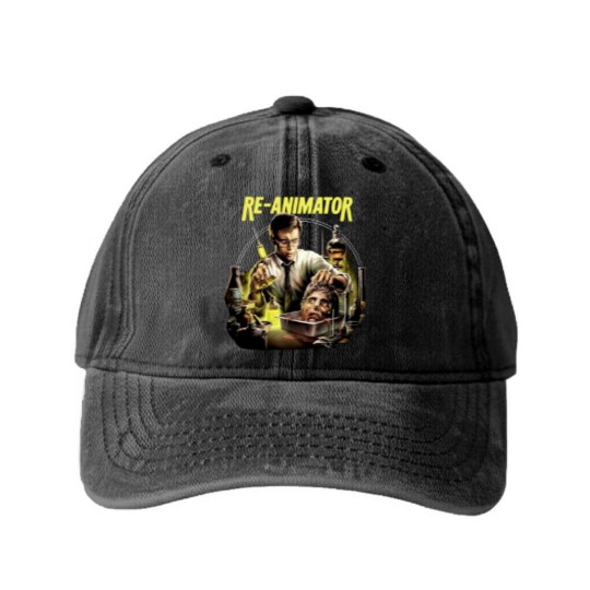 Discover reanimator horror movie Washed Denim Baseball Caps