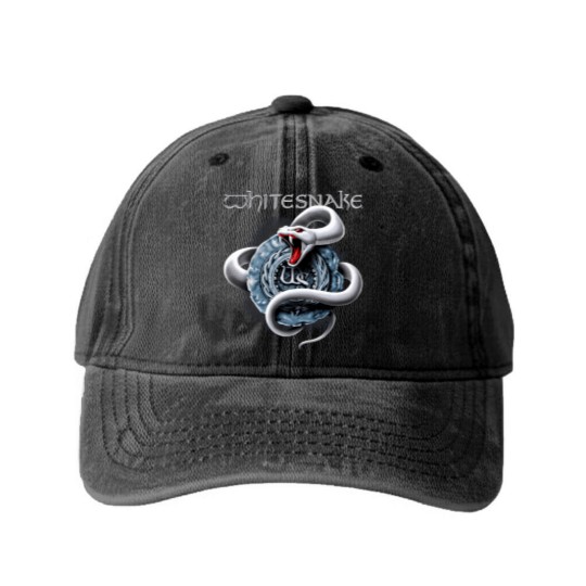 Discover white snake Washed Denim Baseball Caps