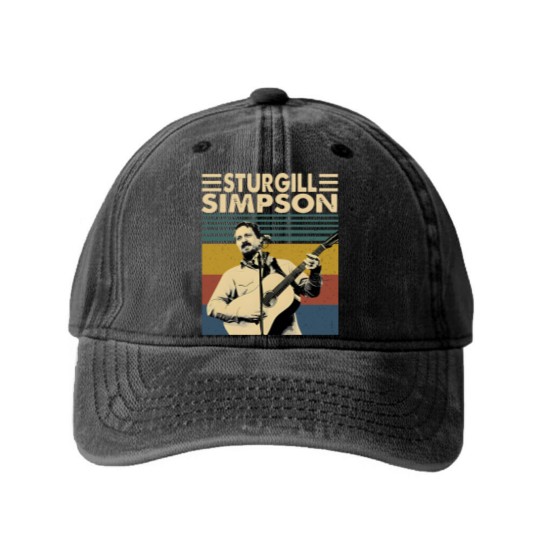 Discover Sturgill Simpson Retro Vintage Unisex Washed Denim Baseball Caps, Sturgill Simpson Music Washed Denim Baseball Caps