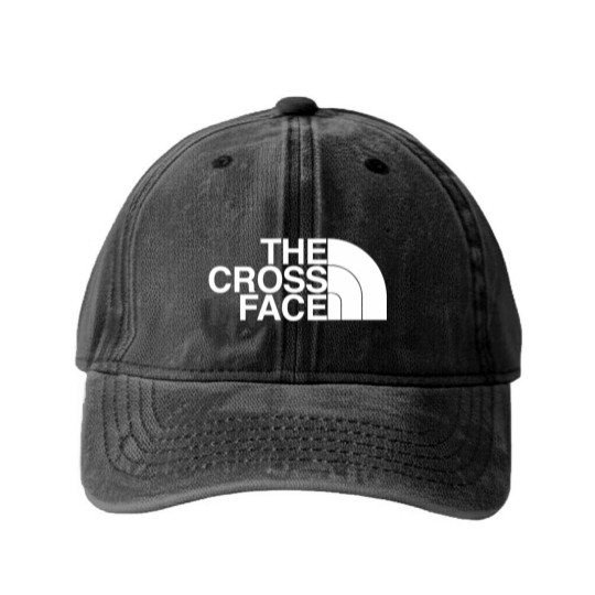 Discover the cross face wrestling Washed Denim Baseball Caps