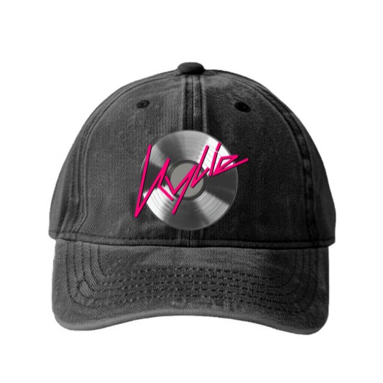 Discover Kylie Minogue  record silver Washed Denim Baseball Caps