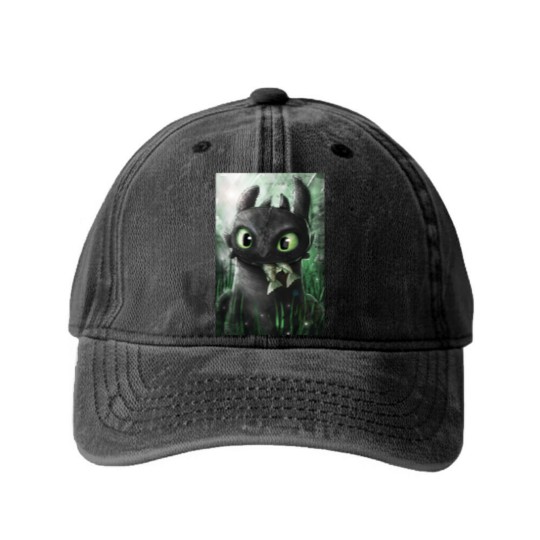 Discover How To Train Your Dragon, Toothless Gifts For Men & Women Washed Denim Baseball Caps