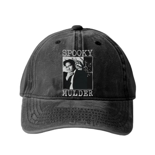 Discover The X Files Spooky Mulder Washed Denim Baseball Caps, The X Files Washed Denim Baseball Caps