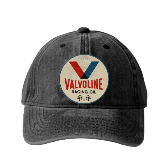 Discover Valvoline Racing Sign Washed Denim Baseball Caps