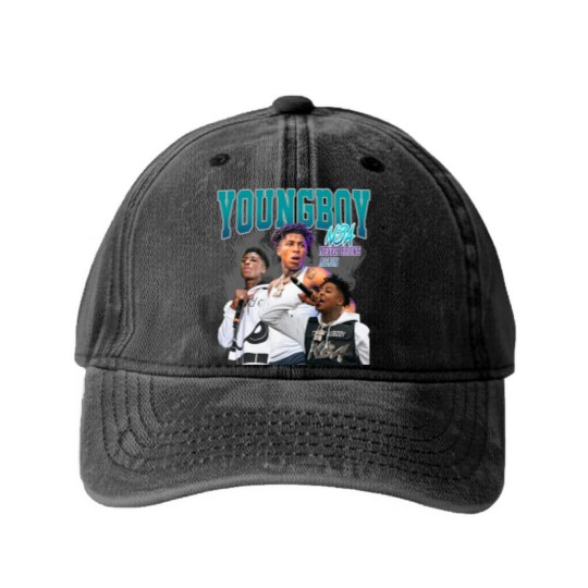 Discover Youngboy Washed Denim Baseball Caps, Vintage Youngboy Washed Denim Baseball Caps, Retro Youngboy Washed Denim Baseball Caps