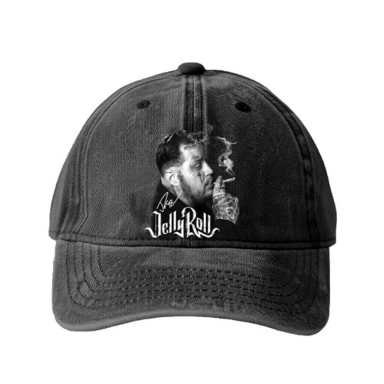 Discover Jelly Roll Washed Denim Baseball Caps, Jelly Roll Country Music Washed Denim Baseball Caps, Jelly Roll Addiction Fan Washed Denim Baseball Caps