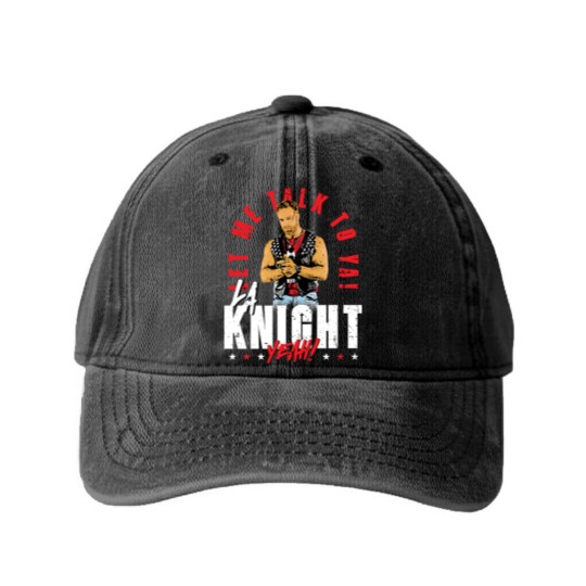 Discover LA Knight Let Me Talk To Ya Washed Denim Baseball Caps