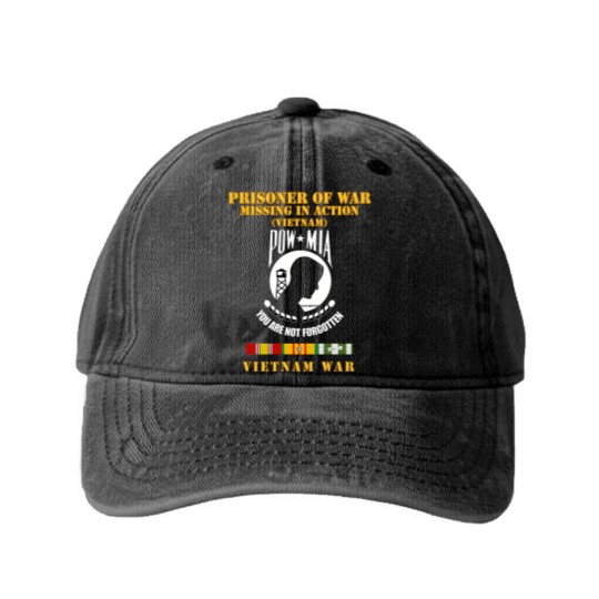 Discover Pow Mia Vietnam W  Vn Svc Washed Denim Baseball Caps