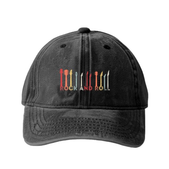 Discover Vintage Rock And Roll Classic Concert Band Cool Washed Denim Baseball Caps