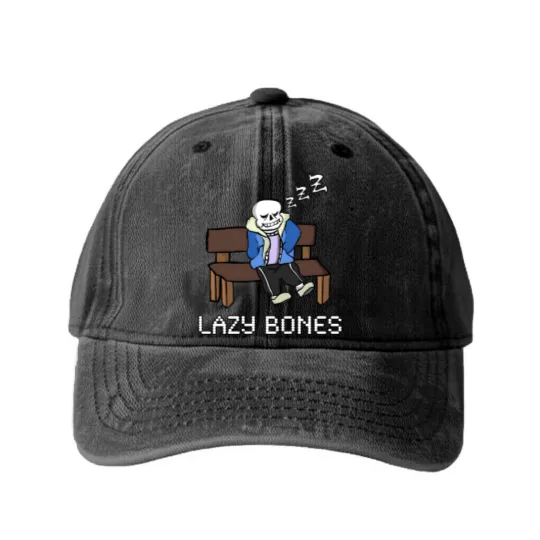 Discover Lazy Bones- Undertale Sans Washed Denim Baseball Caps