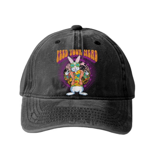 Discover WHITE RABBIT BY GRACE SLICK Washed Denim Baseball Caps