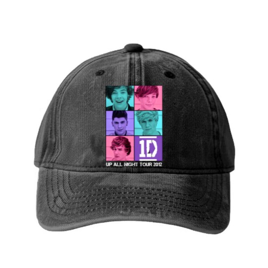 Discover Up All Night Tour 2012 Harry selfie One direction Washed Denim Baseball Caps Merch