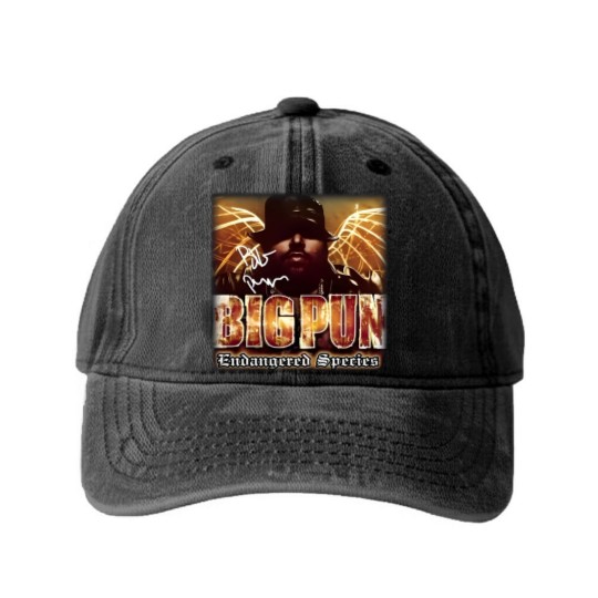 Discover Big Pun Endangered Species Album Washed Denim Baseball Caps, Big Pun Tour Washed Denim Baseball Caps