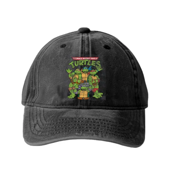 Discover Teenage Mutant Ninja Turtles Classic Retro Logo Washed Denim Baseball Caps
