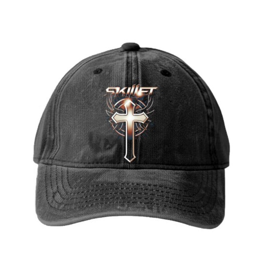 Discover Skillet Vintage Skillet Logo Washed Denim Baseball Caps